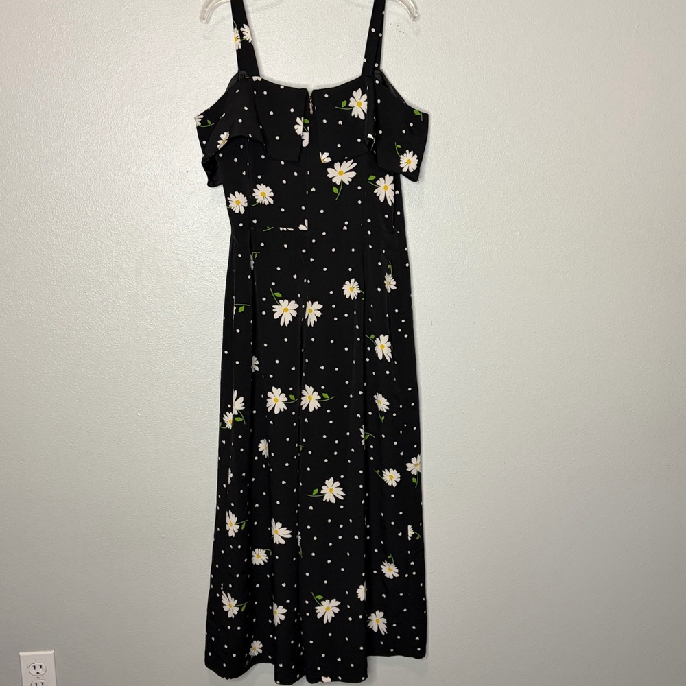 Karl Lagerfeld Romper Scoop Neck 6 Black White Off Shoulder Strap Wide Leg Crop - Picture 8 of 8